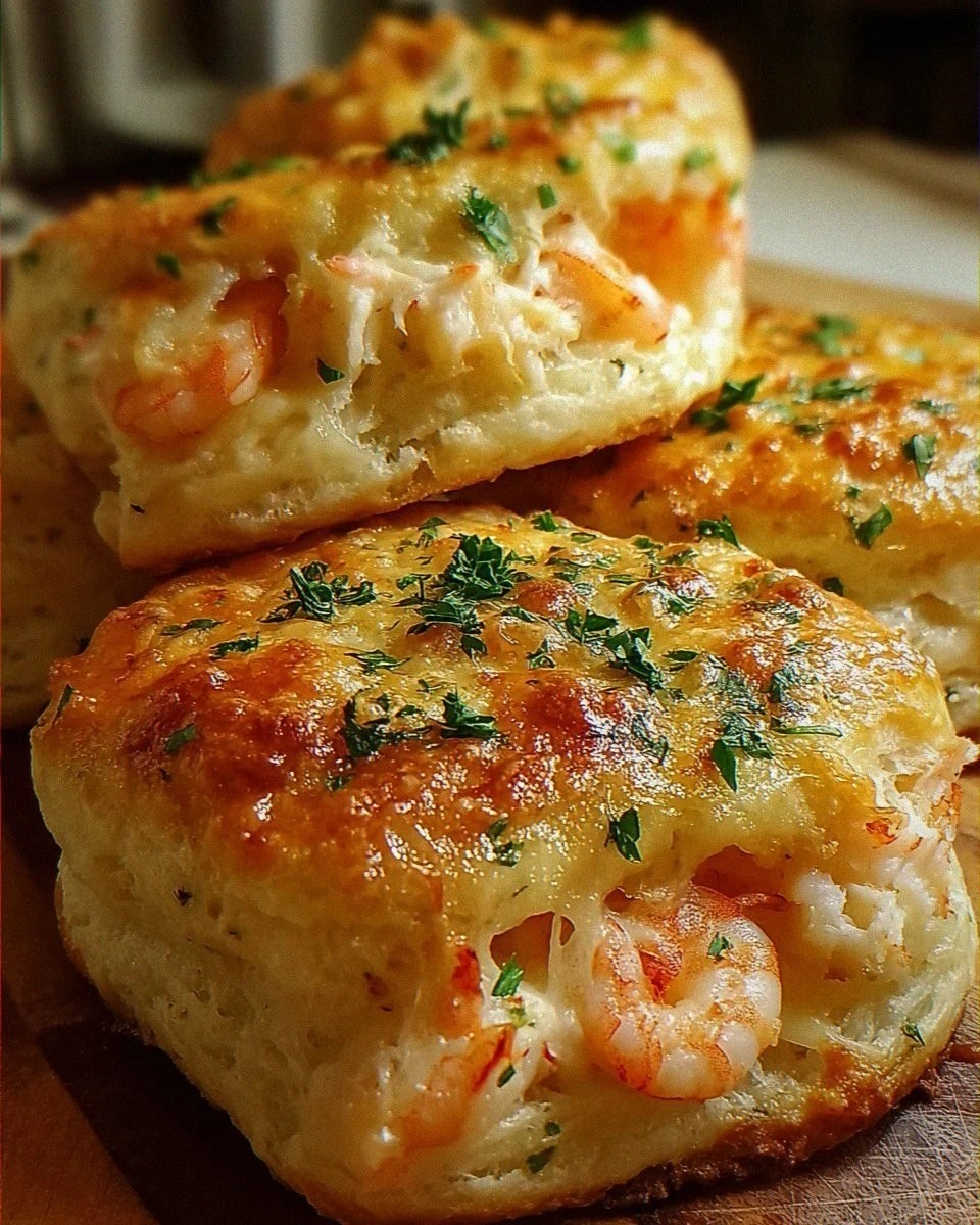 Savory Shrimp Crab Biscuit Melts