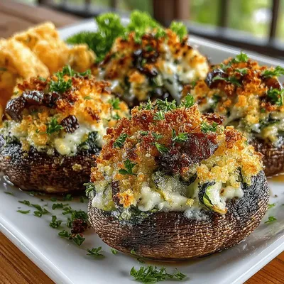 Zesty Zucchini Feta Stuffed Mushrooms Recipe