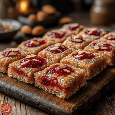Raspberry Almond Thumbprint Bars Recipe
