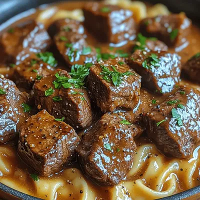 Savory Beef Tips with Creamy Buttery Noodles: A Hearty Comfort Dish