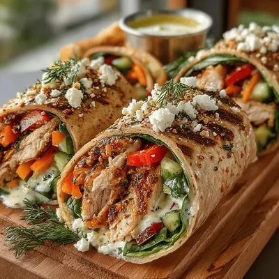 Chicken & Hummus Veggie Wraps Recipe