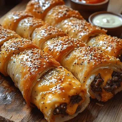 Crunchy Air-Fried Cheeseburger Sticks