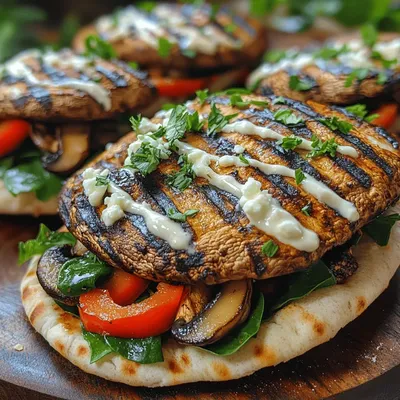Grilled Mushroom Pita Pockets Recipe
