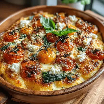 Savory Herbed Polenta & Roasted Tomato Bake