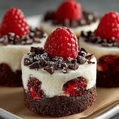 Creamy Raspberry Brownie Discs
