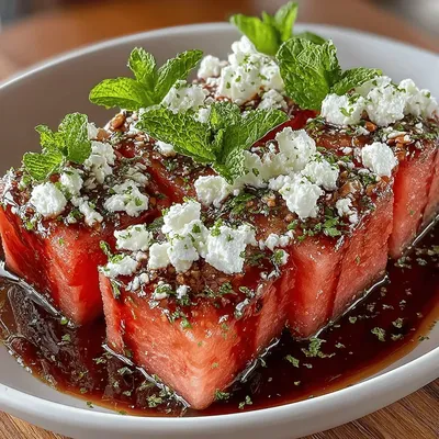 Refreshing Watermelon Feta Salad with Mint & Balsamic