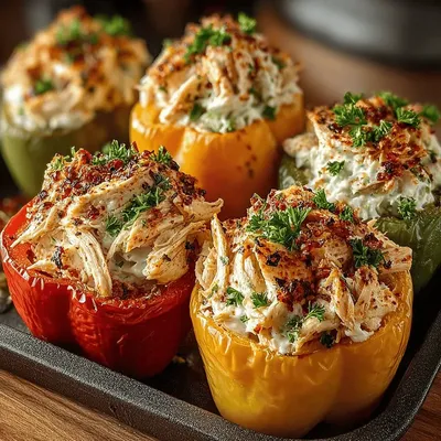 Colorful Chicken Salad Stuffed Peppers