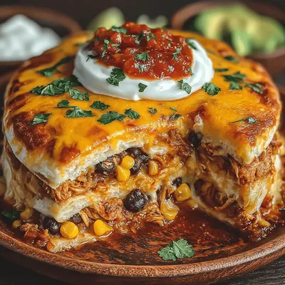Tex-Mex Chicken & Black Bean Tortilla Stack: A Flavorful Delight