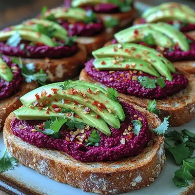 Vibrant Beet Hummus Toast: A Colorful and Nutritious Delight