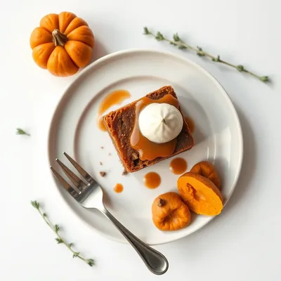 Pumpkin Caramel Brownie Cake