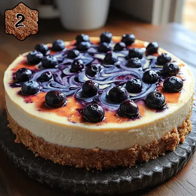 Swirled Bliss: Blueberry Cheesecake Delight