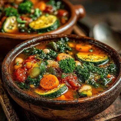 Rustic Hearty Vegetable and Bean Soup