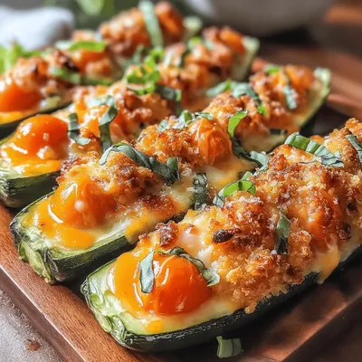 Crunchy Baked Parmesan Zucchini Boats