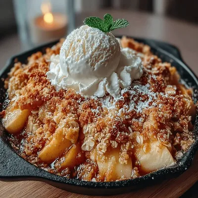 Warm Cinnamon Apple Crumble Skillet