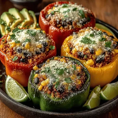 Savory Quinoa and Black Bean Stuffed Peppers