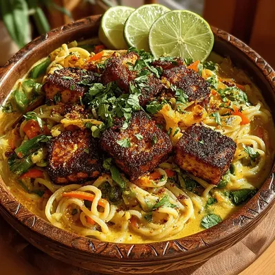Simple Coconut Curry Noodles with Tofu
