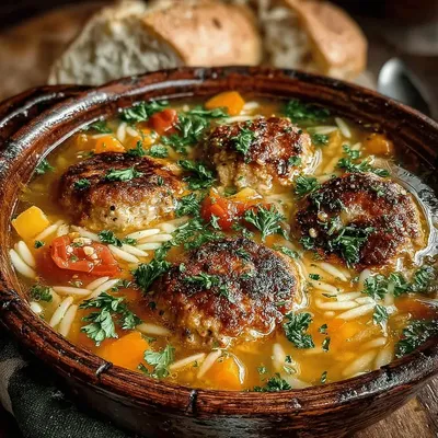 Zesty Turkey Meatball and Orzo Soup