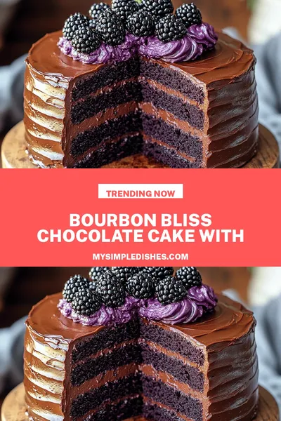 Bourbon Bliss Chocolate Cake with Blackberry Buttercream Recipe