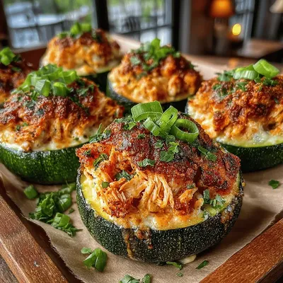 Spicy Mini Buffalo Chicken Zucchini Cups