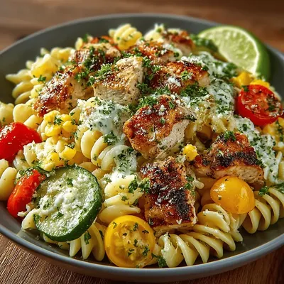 Zesty Chicken Ranch Pasta Salad