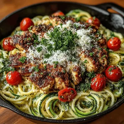 Garlic Butter Chicken Zucchini Pasta