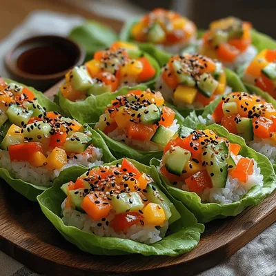 Rainbow Sushi Lettuce Wraps Recipe