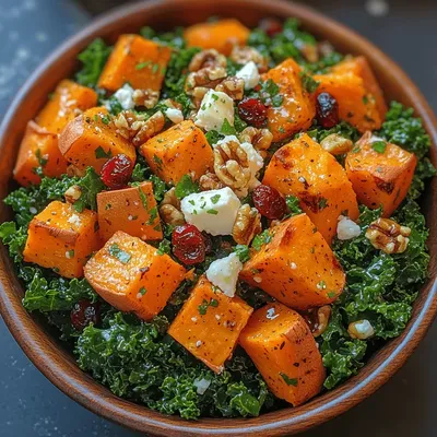 Roasted Sweet Potato & Kale Salad: A Wholesome Delight
