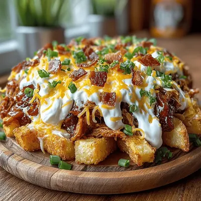 Loaded BBQ Chicken Baked Fries Recipe