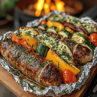 Grilled Sausage & Summer Veggie Foil Packs