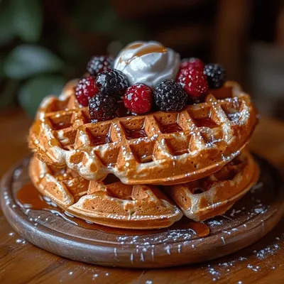 Guilt-Free Berry Protein Waffles