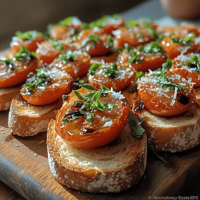 Garlicky Bliss Tomato Crostini: A Culinary Delight