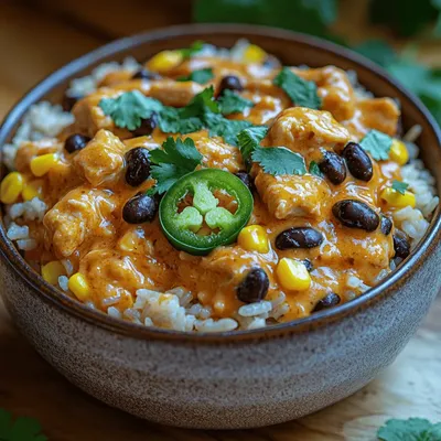 Creamy Queso Chicken & Rice Delight: A Comforting One-Pot Meal