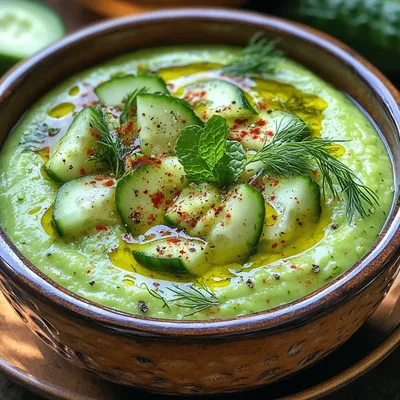 Refreshing Chilled Cucumber Avocado Soup