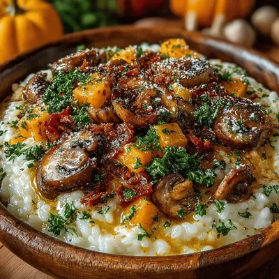 Autumn Bliss: Creamy Fall Crockpot Mushroom Risotto