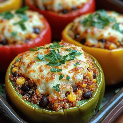 Cheesy Stuffed Bell Pepper Boats
