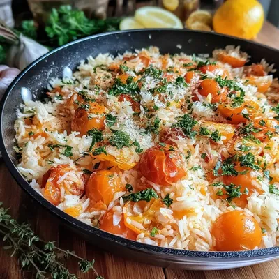 Herb Butter Skillet Tomato Pilaf