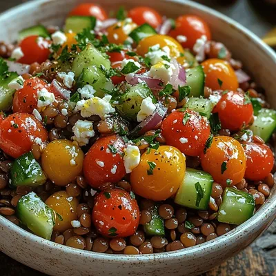 Crunchy Rainbow Lentil Salad: A Rainbow of Flavor and Nutrition
