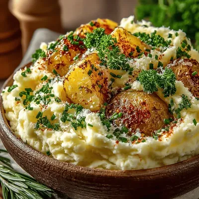 Creamy Garlic Herb Slow Cooker Mashed Potatoes