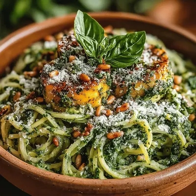 Creamy Spinach Pesto Spaghetti Squash