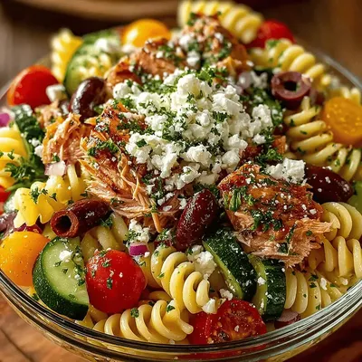 Chilled Mediterranean Tuna Pasta Salad Recipe