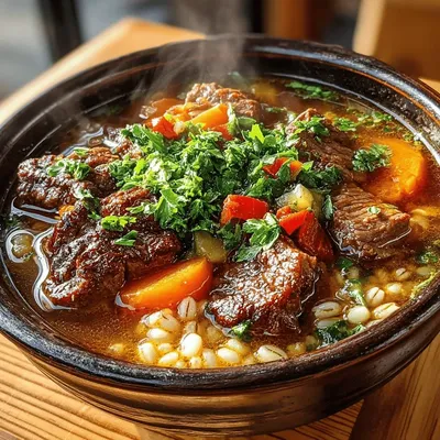 Hearty Homestyle Beef & Barley Soup