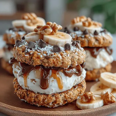 Chilled Banana Bliss Oat Cookie Sandwiches