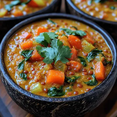 Tropical Bliss Coconut Curry Lentil Stew Recipe