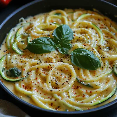 Creamy Alfredo Zoodle Skillet Recipe