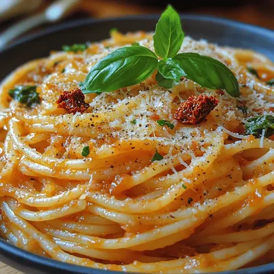 Spaghetti Delight with Sun-Dried Tomato Cream Sauce