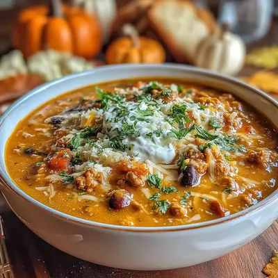 Autumn Harvest Pumpkin and Turkey Chili