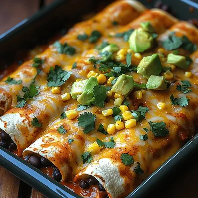 Spicy Black Bean Bliss Enchiladas: A Flavorful Vegetarian Delight