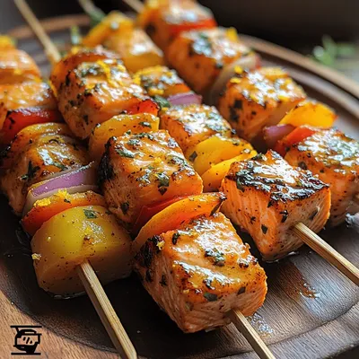 Zingy Orange Ginger Salmon Skewers