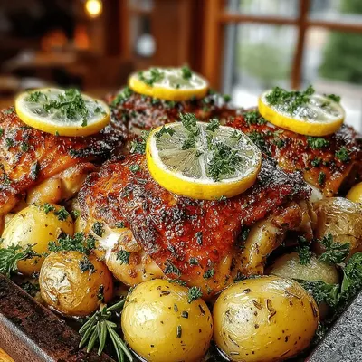 Zesty Lemon Rosemary Chicken & Potato Delight