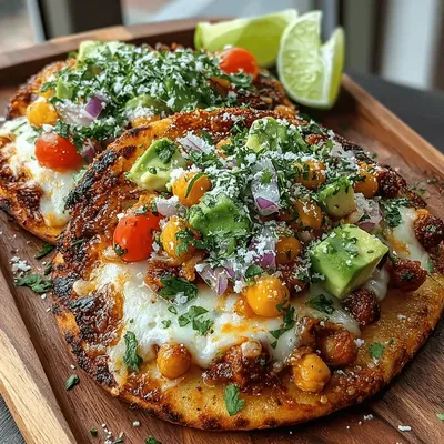 Spicy Chickpea Avocado Naan Pizza Recipe